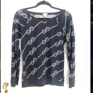 JCrew Summer Weight Sweatshirt w Sailor Knot Print
